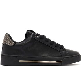 Resim Derimod Kadın Siyah Bağcıklı Taşlı Sneaker, Kışlık Spor Ayakkabı 25AFD430318 