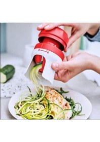 Resim Sebze Spirali Şekilli Doğrayıcı Kırmızı 