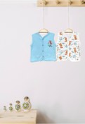 Resim babywest Erkek Bebeklere Özel %100 Pamuk Mevsimlik Çıtçıtlı Erkek Yelek Modelleri 2li Set 