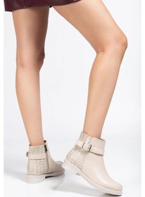 Resim İdimilla 165-204/1 Bej Kroko Toka Aksesuarlı Fermuarlı Günlük Kadın Bot Çok Renkli 