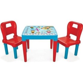 Resim Binbirsiparis Pilsan Hobby 2 Sandalyeli Oyun Ve Aktivite Masası Mavi-Kırmızı 03 