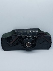 Resim sorte store Hakiki Deri Baskılı Siyah El Yapımı Handmade Gözlük Kılıfı 