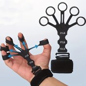 Resim 1 adet Ayarlanabilir Silikon Parmak Kavrama Güçlendirici - Kas Antrenmanı, Esneklik ve Kurtarma için Direnç Bantları ile Taşınabilir El Egzersiz Aleti - Siyah 