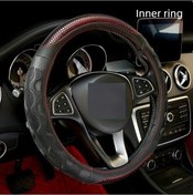 Resim Pazly Malzeme: Pu Deri Mavi Mavi Lüks Direksiyon Kılıfı Kırmızı Siyah Dokulu Rahat Sürüş İç Halka Destekli Fr09261 Mavi 