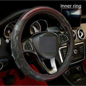 Resim Pazly Malzeme: Pu Deri Mavi Mavi Lüks Direksiyon Kılıfı Kırmızı Siyah Dokulu Rahat Sürüş İç Halka Destekli Fr09261 Mavi 