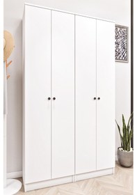 Resim Ases Mobilya Ases Esl632 Modern Portmanto 4 Kapaklı Raflı Askılı Ayakkabılık Vestiyer Beyaz Beyaz 