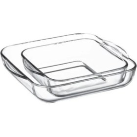Resim Iki Adet Kare Borcam Fırın Tepsisi, Kahverengi, Dayanıklı ve Şık Tasarım 