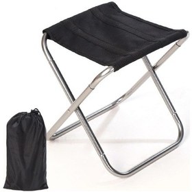 Resim Gümüş Taşınabilir Kamp Taburesi Katlanır Çim Sandalye Taşıma Çantası İle Alüminyum Alaşımlı Ultra Hafif Tabure Gümüş 