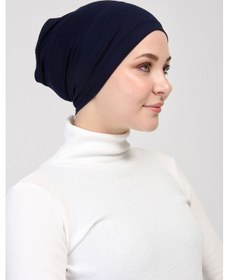 Resim Pratik Tesettür Boru Bone Lacivert 
