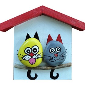 Resim Binbir Trend Kedi Magnet, Kedi Figürlü Taş Boyama Buzdolabı Magneti GB-034 