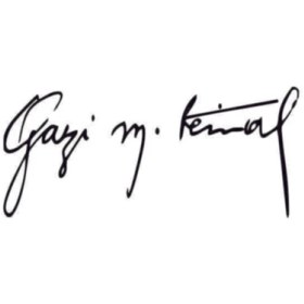 Resim Mcem Store Gazi M.kemal Imza Sticker 30*14 cm 