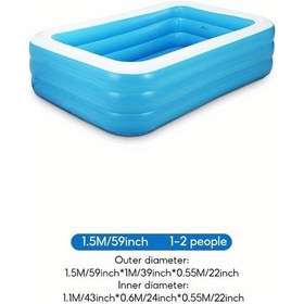 Resim Şişme Yüzme Havuzu Aile Boyutu - Mavi 1.5 M Mavi 