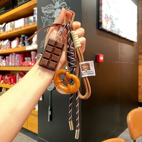 Resim Şık Ekmek Örgü İpi Askılı Çikolata Kaybolmaz Ekmek Poliester Baget Kolye Süsü Dekoratif Asma Çanta 