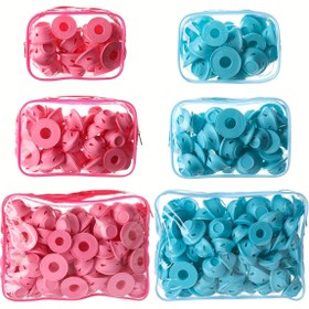 Resim 20/40/80 adet Saç Bukleleri Ruloları Mantar Çan Bukleli Saç Maşası Silikon Yeniden Kullanılabilir Saç Ruloları Klipsiz Sihirli DIY Bukleleme Aracı PVC Çantasıyla 