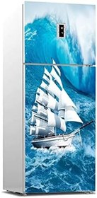 Resim Buzdolabı Sticker Kaplama Dolap Kaplama Etiketi Yelkenli Deniz 