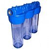 Resim Sulook Lotto Filters Daire Girişi 3'lü Filtre Seti10 Inc Silifos Blok Karbon Yıkanabilir Filtre 3/4'' Bağlantılı 