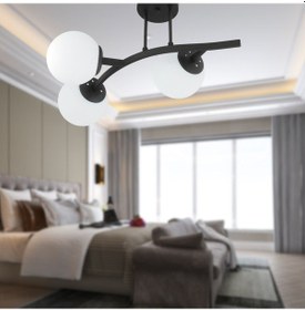 Resim Izem 3'Lü Siyah Modern Plafonyer Genç Odası Mutfak Yatak Odası Avize 