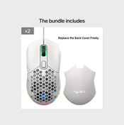 Resim Turcoshop11 Hxsj Yeni Usb Rgb Aydınlatmalı 7200dpı Braided Oyun Faresi 2 Beyaz Yedek Kapaklı Diğer 