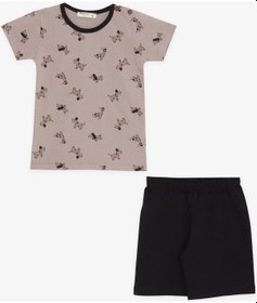 Resim Breeze Erkek Bebek Pijama Takımı Sevimli Köpekcik Desenli 9 Ay-3 Yaş, Kahverengi-kahverengi Kahverengi 