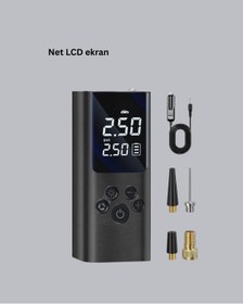 Resim KaF KeF SHoPP VLK LED Işıklı Dijital Hava Pompası Araba Bisiklet Uyumlu VLK 