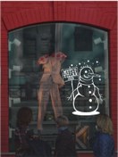 Resim Teknik Reklam Noel Cam Sticker Yeni Yıl Yılbaşı Üşüyen Karda Adam Sticker Yılbaşı Mağaza Cam Dekoru Beyaz Renk 