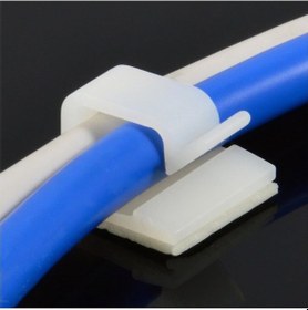 Resim Wcl1258 Kablo Sabitleme Kelepçesi Klips Yapışkanlı Duvar Kablo Tutucu 19 x 19 x 12 MM Beyaz 100 Adet 