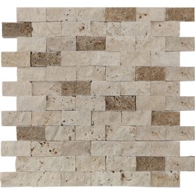 Resim Markataş 2,5X5Cm Klasik & Noce Doğal Taş Traverten Patlatma Mozaik 