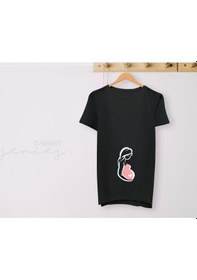 Resim Bk Gift Espri Tasarımlı Siyah Hamile Tişörtü, Hamileye Hediye, Yeni Anne Hediyesi, Arkadaşa Hediye-16 001 