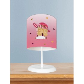 Resim Mekta Home Bebek ve Çocuk Odası Şapkalı Prenses Kız Desenli Abajur 