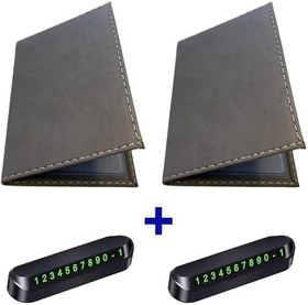 Resim Microcase Suni Deri OTO Ruhsat Kabı Kılıfı Ruhsatlık + Ön Arka Panel Numaratör 2 Adet- AL5038 