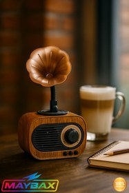 Resim Genel Markalar Kahverengi Kablosuz Gramafon Speaker B5 Classic Retro Style Ahşap Fonograf 2 Yıl 