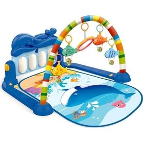 Resim Balina Piyanolu Sesli Işıklı Aynalı Oyun Halısı Yeni Tasarım 