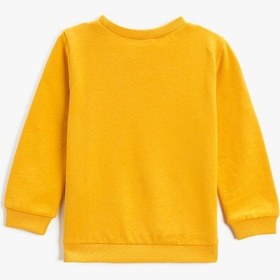 Resim Koton Sweatshirt Baskılı Bisiklet Yaka Pamuklu Sarı 3wmb10006tk Sarı 