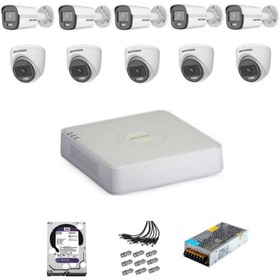 Resim Hikvision Colorvu Gece-karanlıkta Renkli 10 Ahd Kameralı Güvenlik Kamera Kuruluma Hazır Set 