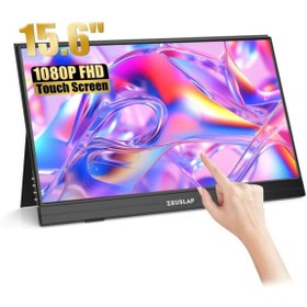 Resim ZEUSLAP AT156 15.6'' 1920X1080 60Hz Fhd Ads-Ips Panel Type-C, Ultra Ince Taşınabilir Dokunmatik Moni 