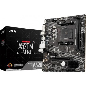 Resim Binbir Göz Bilgisayar Msi A520M-A Pro Amd A520 Soket Am4 Ddr4 4600(OC)MHZ Matx Gaming Anakart 