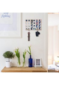 Resim CajuArt Dekoratif Renkli Apartman Bina Hol Askılık Anahtarlık Süs Beyaz 