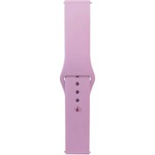 Resim Galaxy Watch 42mm Band Serisi 20mm Klasik Kordon Silikon Strap Kayış-Mor 