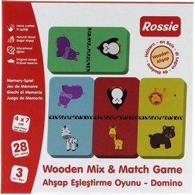Resim Rossie Ahşap Eşleştirme Oyunu Domino Game 
