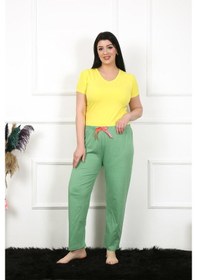 Resim Akbeniz Kadın Pamuklu Büyük Beden Alt Pijama 27473 Yeşil 