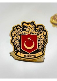 Resim Yörük Tasarım Türkiye Bozkurt Yaka Rozeti Altın 