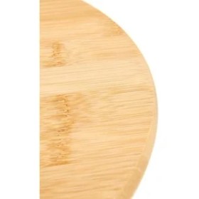 Resim Bambu Yuvarlak Pasta ve Börek Sunumluk Standı -24 x 9,5 cm Doğal ve Şık Servis Tablası 