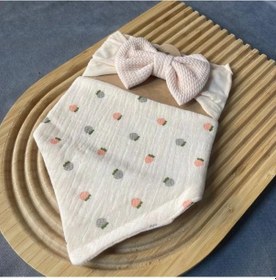 Resim Uretti - Derya 5189 - 9090 Bebek Bandana Ve Yaka Seti - Bej Bej 