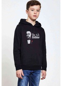Resim The Godfather Baskılı Unisex Çocuk Kapüşonlu Siyah Sweatshirt (528779703) Siyah 