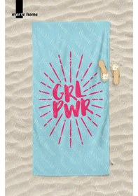 Resim Marte Home Girl Power - Baskılı Plaj Havlusu Mavi, Pembe 