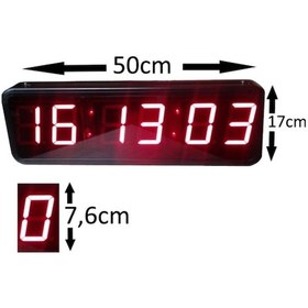 Resim Çift Taraflı Saniyeli Dijital Duvar Saati Ve Derece (Kasa:17X50) 