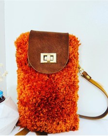 Resim PİNKBAG Handmade Deri Kapaklı Peluş Telefon Çanta 