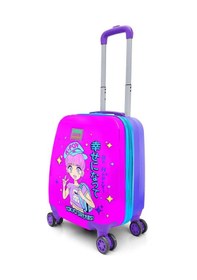 Resim Coral High Kids Mor Pembe Mavi K-Pop Desenli Çocuk Valizi 16727 
