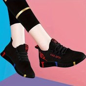 Resim Kadın İlkbahar & Sonbahar Moda Ayakkabı, Solunabilir Kumaş Üst, Hafif PVC Taban, Casual Kore Tarzı Yürüyüş Ayakkabıları, Yumuşak İç Taban, Tüm Mevsim Konfor 