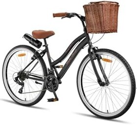 Resim Retro Classic 26 Jant Bisiklet, Shimano 21 Vites, Hasır Sepetli Vintage Şehir Bisikleti 